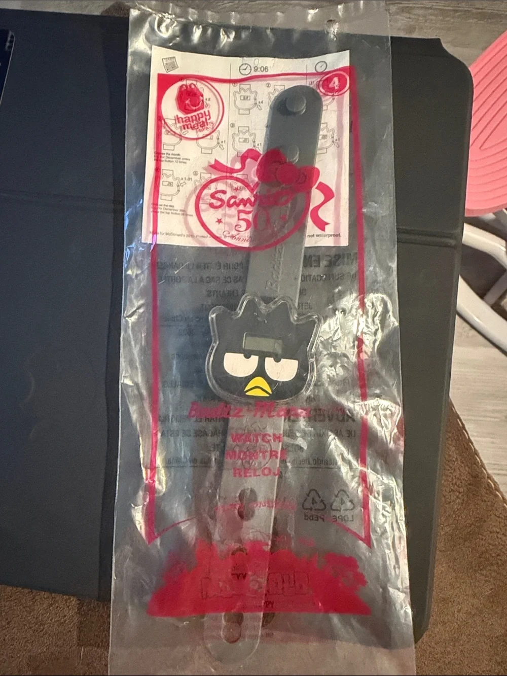Sanrio Badtz-Maru Black and Yellow Slap Watch